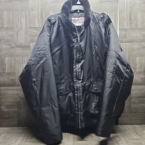 National Patrol Black Bomber Jacket Elastic Waist